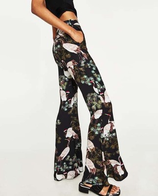 ZARA STUDIO PINK PRINTED BELL BOTTOM 
